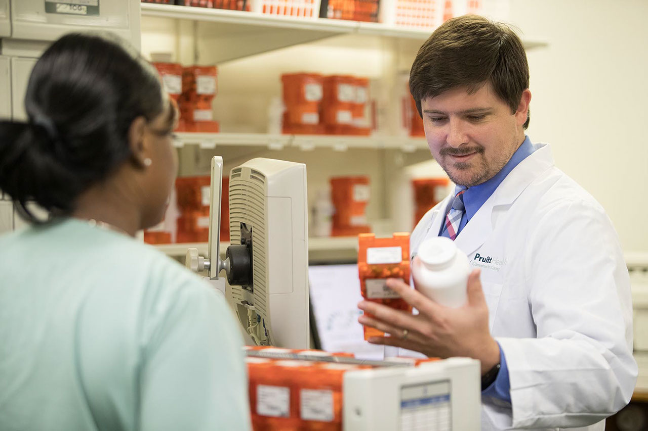 Pruitt-Health offers Rx@Home for patients and PruittHealth Pharmacy Advantage for partners.